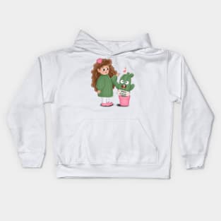 Cute Cactus Needs A Hug Kids Hoodie